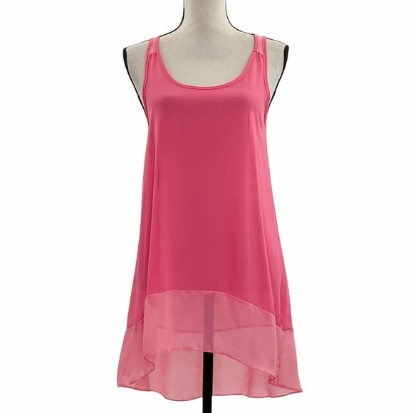 BOAZ Pink Sleeveless Sheer High Low Tunic Top - Picture 2 of 12